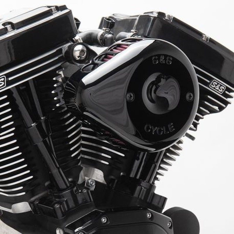 S&S Cycle 08-17 Touring and 16-17 Street Glide Stealth Air Cleaner Kit with Gloss Black Mini Teardrop Cover