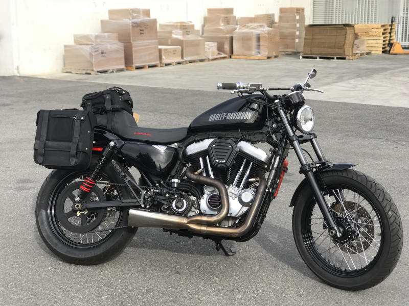 Burly Brand Voyager Saddlebag for Triumph Bonneville T120 and Honda Rebel 1100 – Black CORDURA® and Leather Paneling
