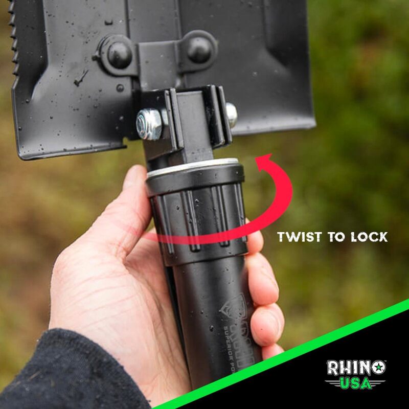 Rhino USA Folding Recovery Shovel with Pick - RNO-ETOOL for Off-Road and Powersports Use
