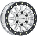 Raceline A14 Alpha 15x6.5 Inch Beadlock Wheel with Silver Finish and Black Ring - 6x139.7 Bolt Pattern, +74mm Offset