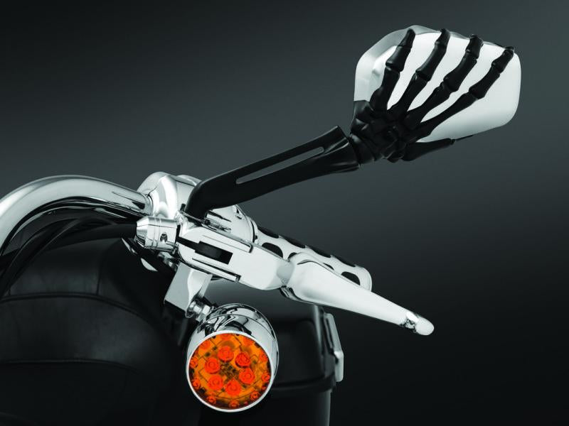 Kuryakyn Skeleton Hand Mirrors Black/Chrome - Part #1764 for Powersports Vehicles