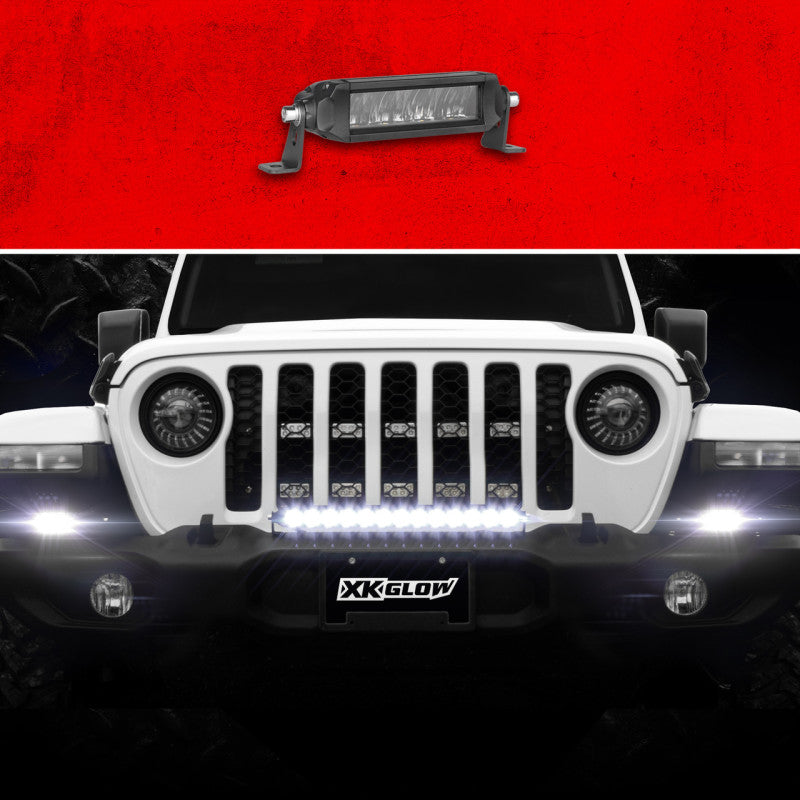 XKGLOW Razor Series 6-Inch Auxiliary High Beam Light Bar with SAE J581 Compliance