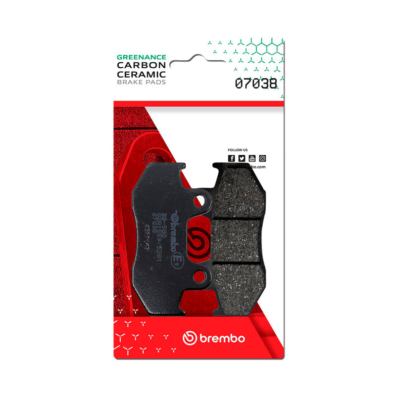 Brembo OE Powersports Front Carbon Ceramic Brake Pad for Yamaha YFM700 Raptor (Part Number 07038)