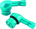 BikeMaster Valve Stem 2-Piece Pack in Blue – Durable Aluminum Tire Valve with 91-Degree Angle for Powersports Vehicles