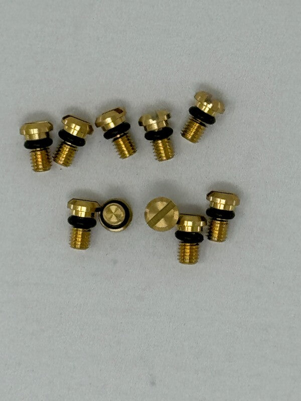 KYB Powersports Front Fork Bleed Bolt with O-Ring for Kawasaki, Honda, Suzuki, Yamaha – Brass, Pack of 10