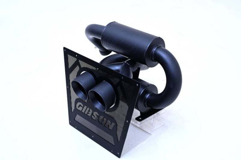 Gibson 2024 Can-Am Maverick R 4-Inch Stainless Dual Wall Slash-Cut Exhaust with Black Ceramic Tips