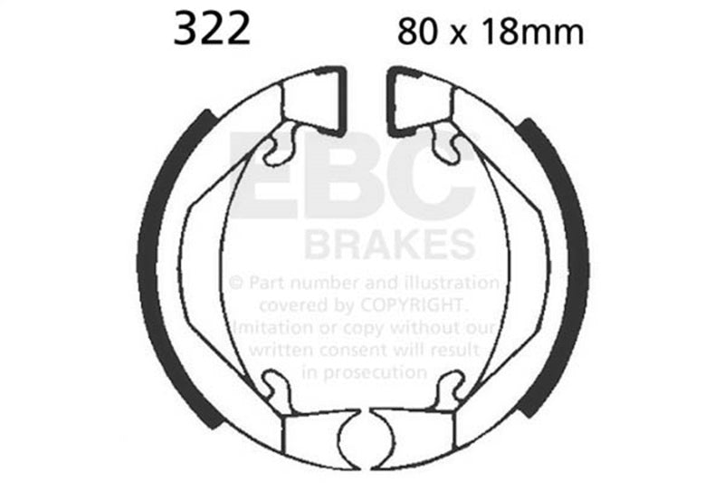 EBC Powersports 78-81 Honda PA 50 Rear Left Brake Shoes - High-Performance Replacement for Street and Off-Road Riding