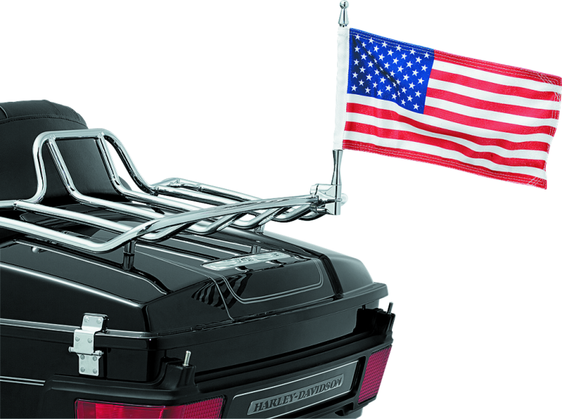 Kuryakyn Flag with Universal 1/2 Inch Vertical Mount Chrome for Powersports Vehicles