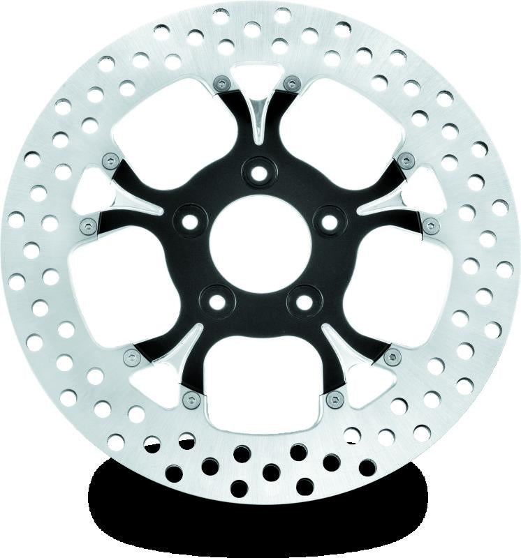 Performance Machine Galaxy Front Left Brake Disc for Harley Davidson - Contrast Cut Platinum (Part #0133-1800GALLS-BMP)