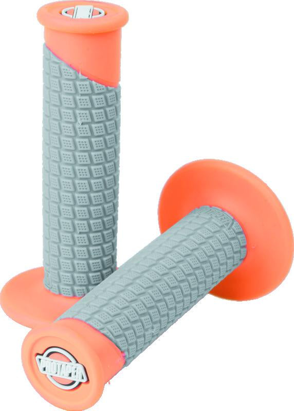 ProTaper Clamp-On Pillow Top Grips - Neon Orange and Gray for Powersports