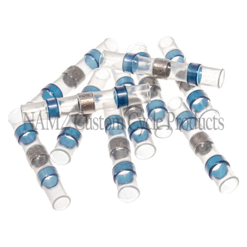 NAMZ Heat Sealable Butt Splice with Low-Temperature Solder Terminals for 16-14 AWG, 10 Pack