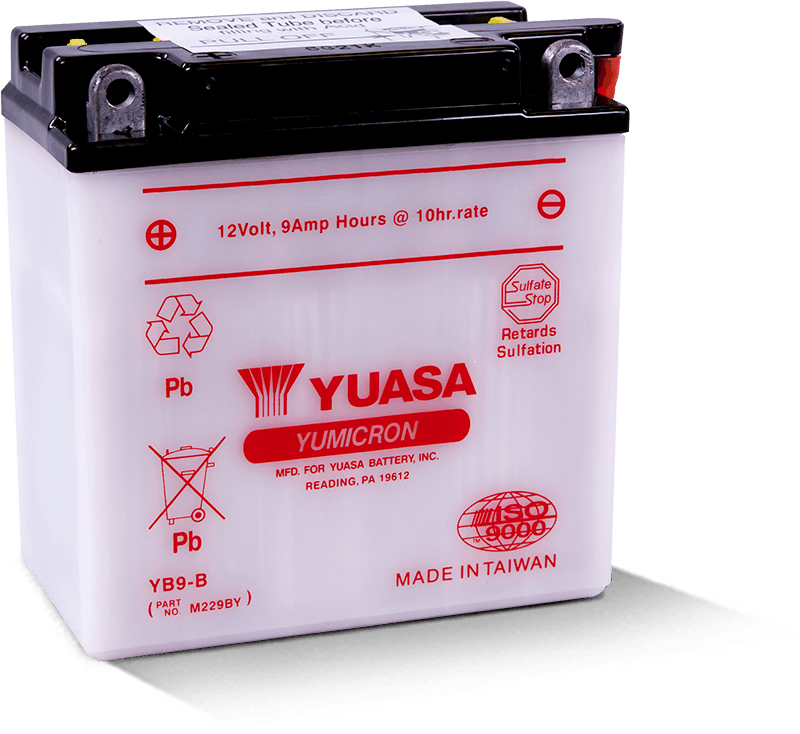 Yuasa YB9-B Yumicron 12-Volt Powersports Battery with Enhanced Cranking Power