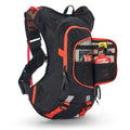 USWE Moto Hydro Hydration Pack 8L - Black/Factory Orange for Enduro & Off-road Riding