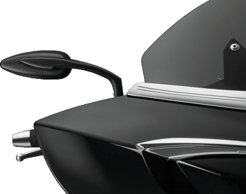 Kuryakyn Teardrop Mirrors Satin Black - Compact Custom Motorcycle Mirrors with Convex Glass