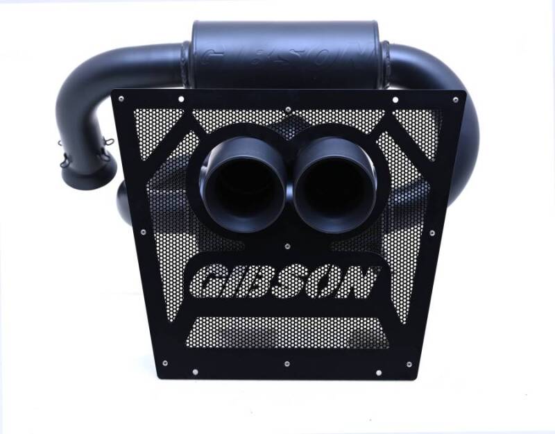 Gibson 2024 Can-Am Maverick R 4-Inch Stainless Dual Wall Slash-Cut Exhaust with Black Ceramic Tips