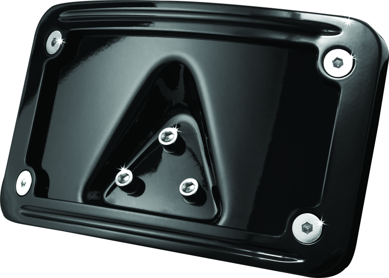 Kuryakyn Curved Laydown License Plate Frame for Honda VTX1800 Models - Gloss Black Part 3148