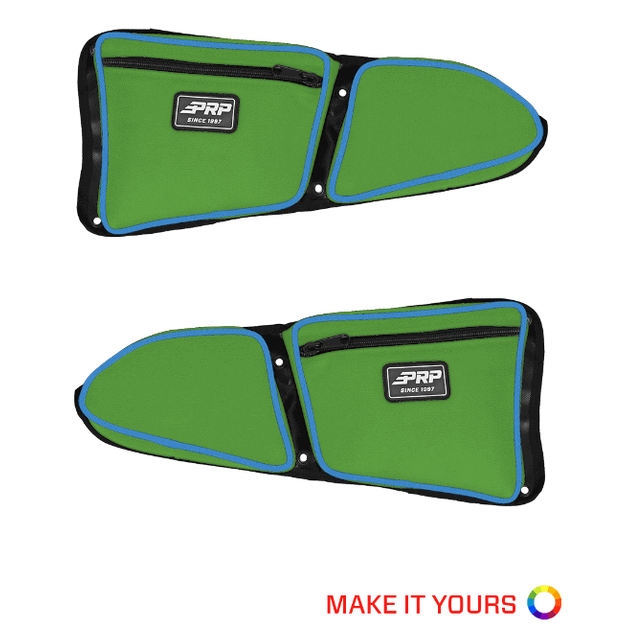 PRP CUSTOM Front Door Bags W/ Knee Pad For Polaris RZR - Pair