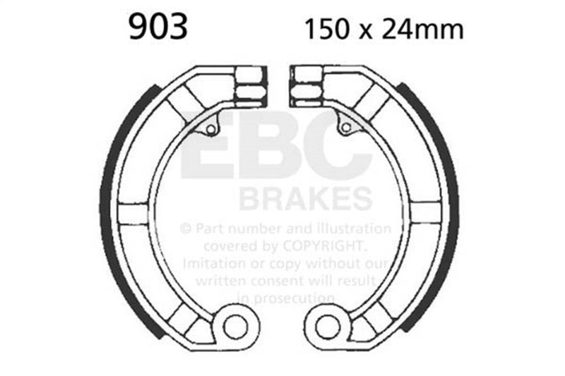 EBC Powersports Rear Brake Shoe for Vespa PX 150 (2005-2006) – Durable Replacement Parking Brake Shoe