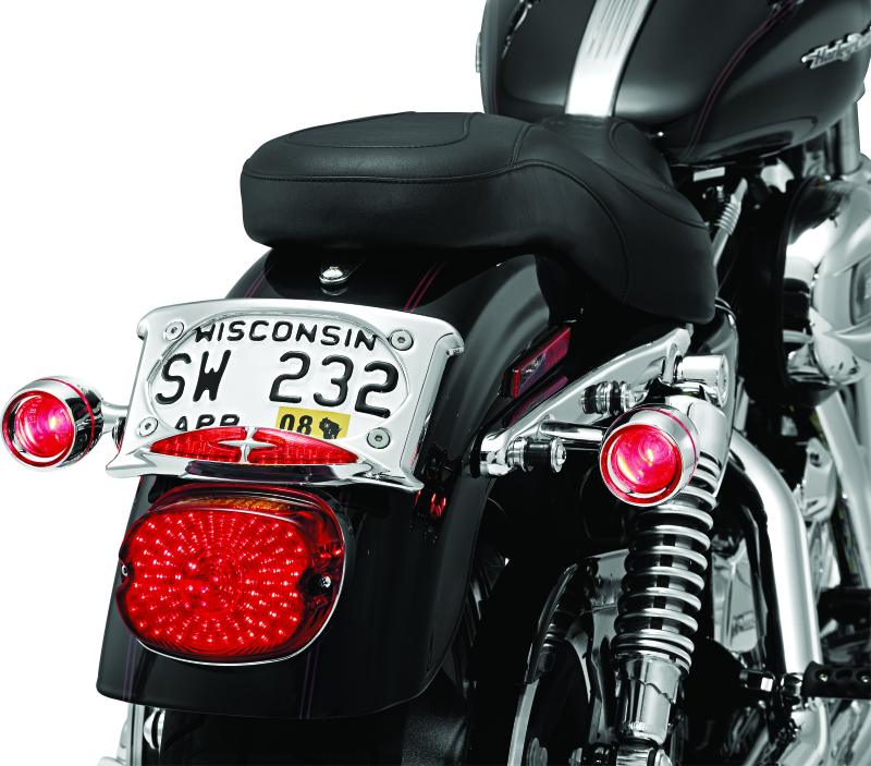 Kuryakyn Deep Dish Bezel with Red Lens for Harley-Davidson Bullet Turn Signals (Part Number 2109)