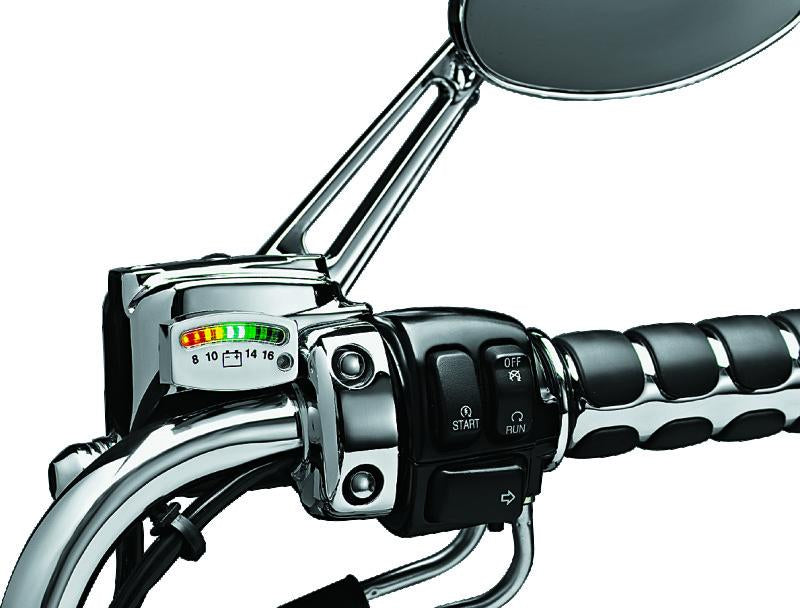 Kuryakyn LED Battery Gauge Universal Chrome Part 4219 for Powersports Vehicles