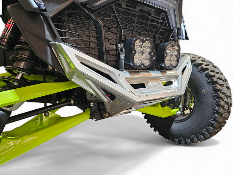 Elektric Off Road 2022-2025 Polaris RZR Pro R/Pro S/Turbo R Billet Aluminum Front Winch Bumper with Clear Anodized Finish