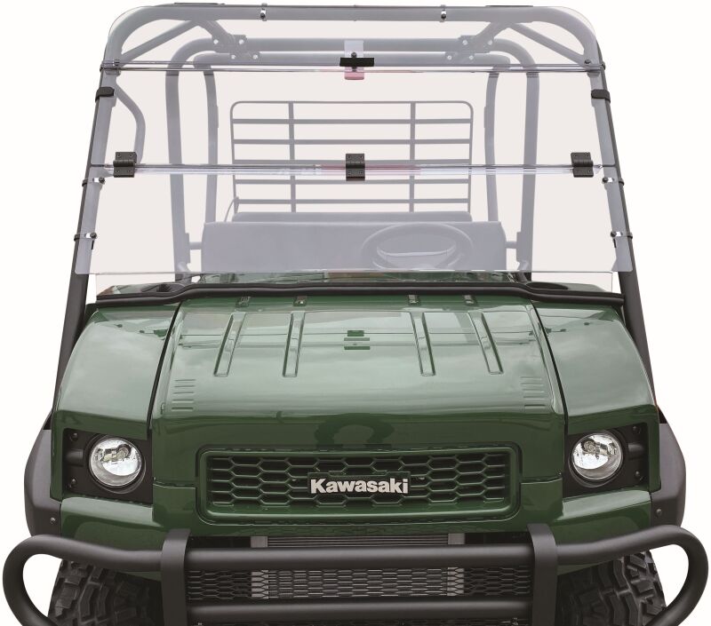 QuadBoss Folding Windshield for Kawasaki KAF620 Mule 4010 4x4 – Adjustable Polycarbonate PowerSports Windshield