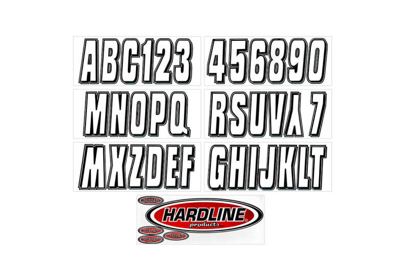 Hardline Boat Lettering Registration Kit 3-Inch - Silver and Black for Marine Vehicles
