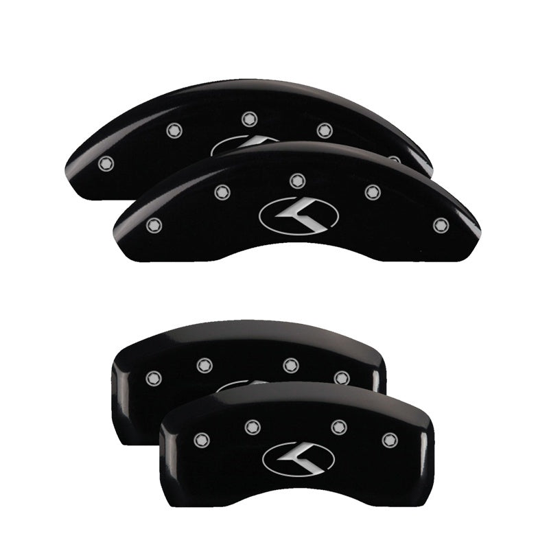MGP 4-Piece Caliper Cover Set for Honda Accord 2018-2021 - Black Powder Coat Finish with Silver Engraving