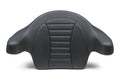 Mustang Motorcycle 93-13 HD FL Touring Extended Arm Wrap-Around Passenger Backrest in Black with Blue Stitching