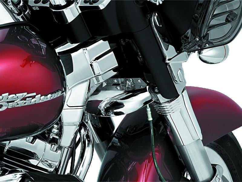 Kuryakyn Lower Tree Wind Deflector for Harley-Davidson Touring Models (1980-2013) with Chrome Finish