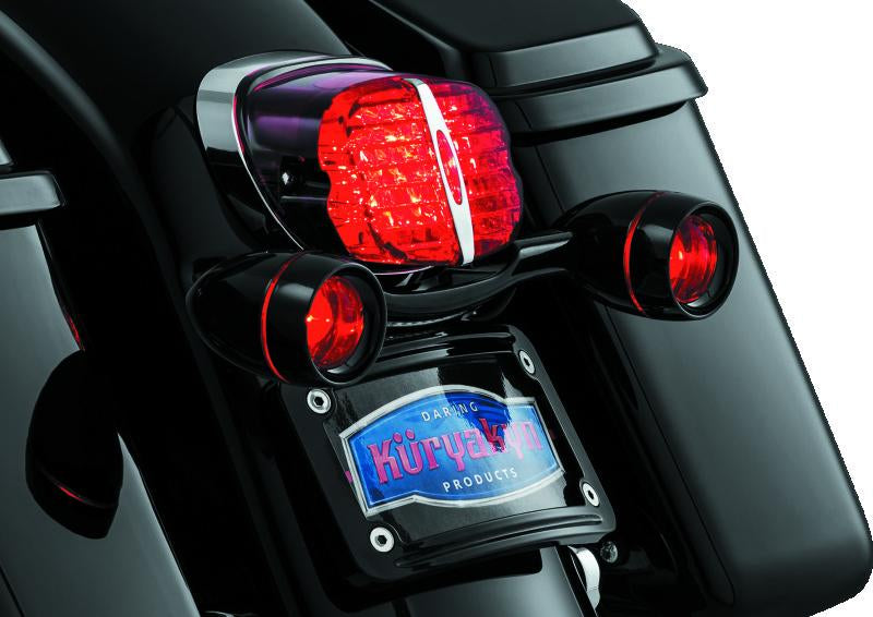 Kuryakyn Deep Dish Turn Signal Bezels with Red Lenses for Harley-Davidson Bullet Signals Part #5482