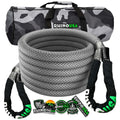 Rhino USA Kinetic Energy Recovery Rope (1 inch x 30 feet) Gray - Heavy Duty Towing Rope with 34,370 lbs Break Strength