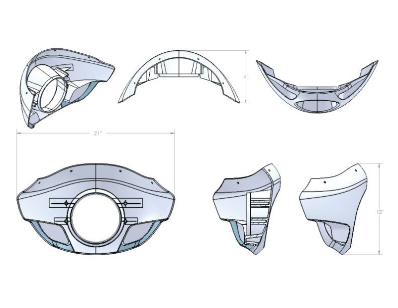 Burly Brand Touring Sport Fairing for Harley-Davidson and Honda Rebel Models - Part B10-2002