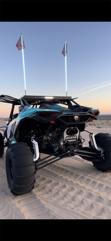 Gibson 2024 Can-Am Maverick R 4-Inch Stainless Dual Wall Slash-Cut Exhaust with Black Ceramic Tips