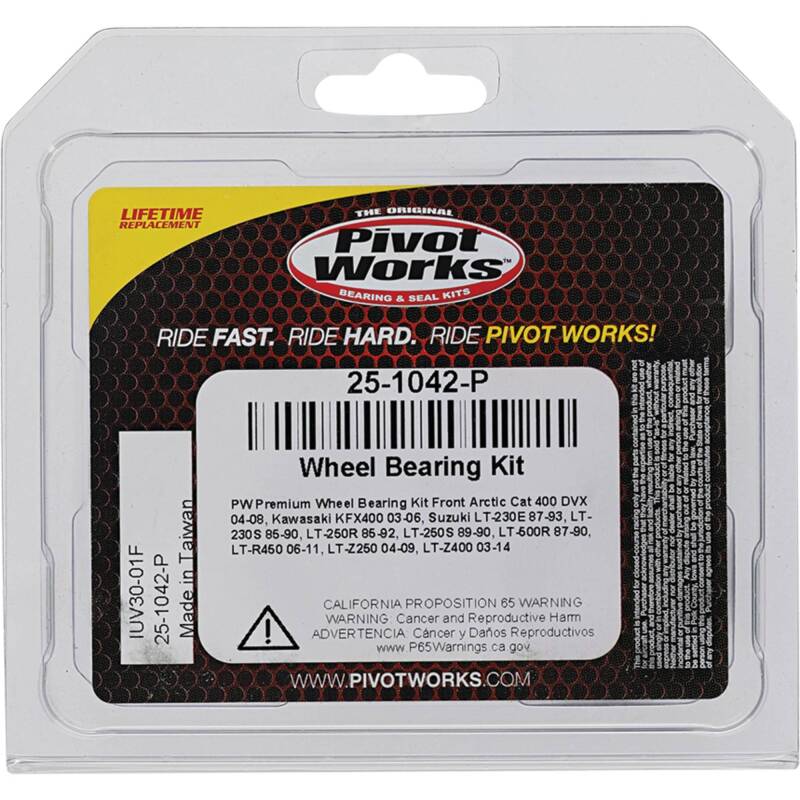 Pivot Works Premium Wheel Bearing Kit for Kawasaki KFX400 (Part #25-1042-P)