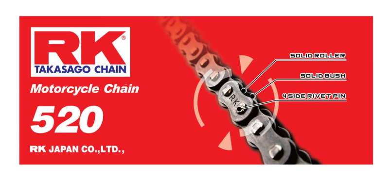 RK Chain RK-M 520-92L - Natural Low-Displacement Motorcycle Chain