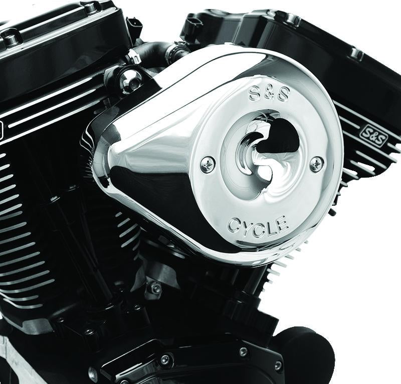 S&S Cycle 2017+ M8 Models Stealth Air Cleaner Kit with Chrome Teardrop Cover
