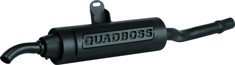 QuadBoss YFM350FW Big Bear Slip-On Muffler - Durable Steel with Black Finish, No Gaskets Needed
