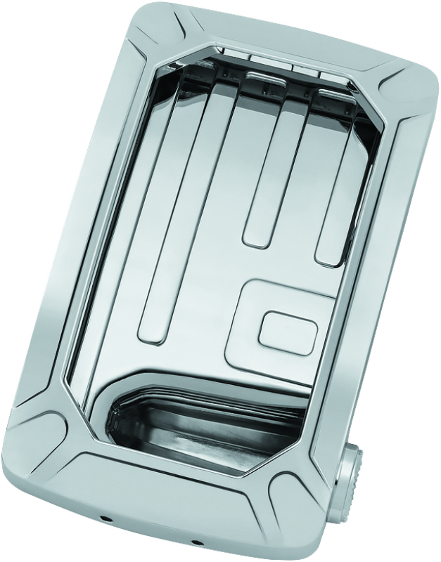 Kuryakyn Nova Curved Vertical Mount Side License Plate Holder with Chrome Finish