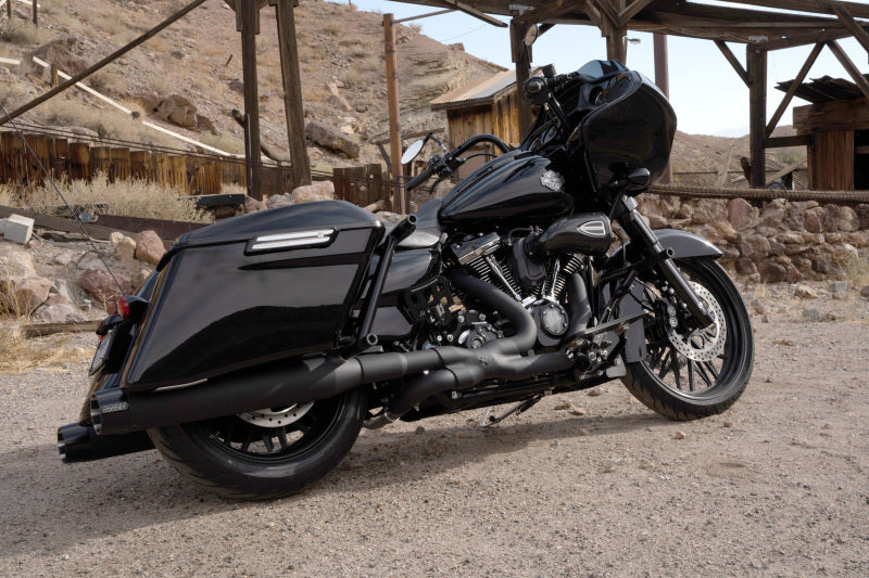 Vance & Hines Blackbird 450 Slip-On Exhaust for Harley Touring Models with Black Contrast End Caps