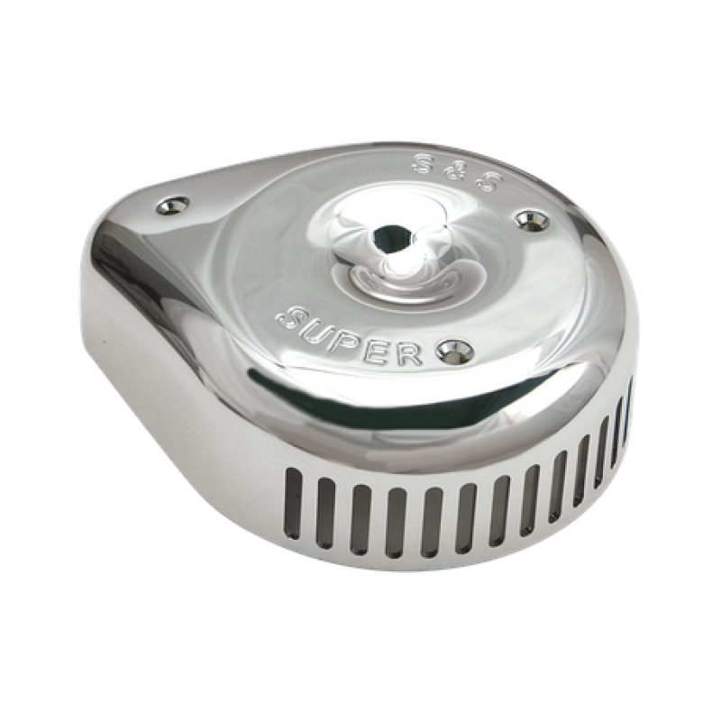 S&S Cycle Slasher Slotted Air Cleaner Cover for Super E & G Carbs - Chrome (Part #17-0004)