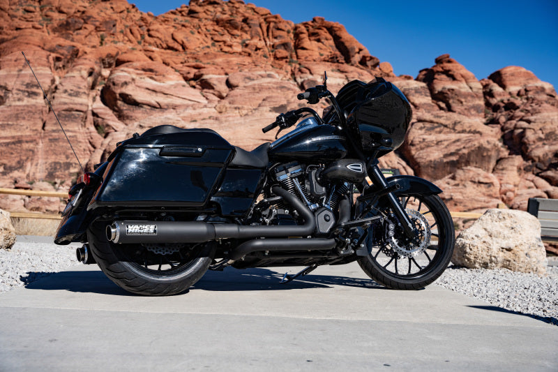 Vance & Hines 46721 Stainless 2-into-1 Upsweep Exhaust System for Harley-Davidson Touring, Black Finish