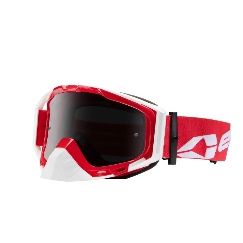 EVS Legacy Pro Goggle - Red and White Powersports Eyewear with Anti-Fog Lens and Adjustable Strap