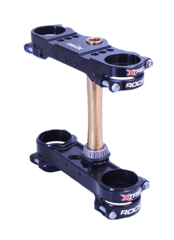XTrig ROCS Tech Triple Clamp for KTM, Husqvarna, GasGas 2023 Models - 22 mm Offset, Black