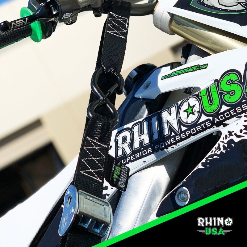 Rhino USA 1.5-inch x 8-foot Cambuckle Motorcycle Tiedown Straps 2-Pack (Blue) – RNO-CAMSOFT-BLU