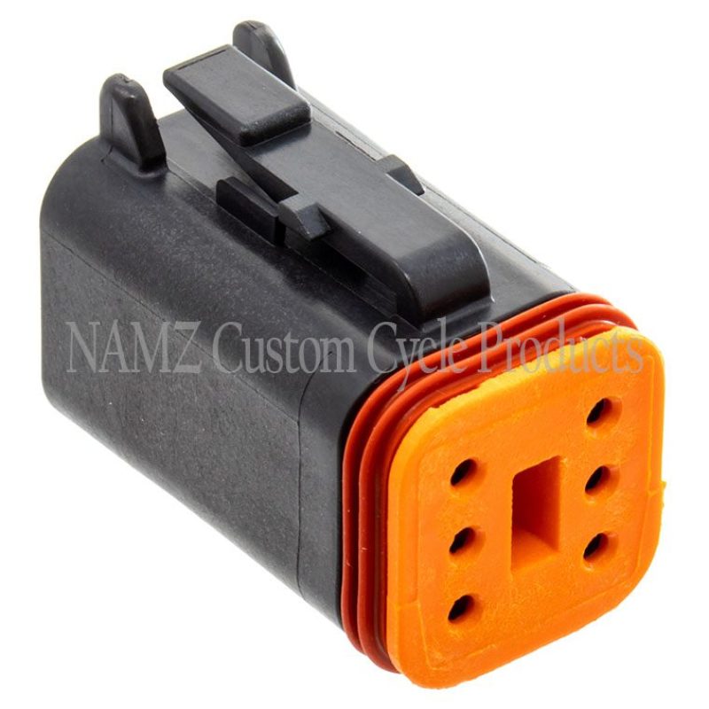 NAMZ Deutsch DT Series 6-Wire Plug & Wedgelock - Black for Powersports Equipment (Part No. DP-6B)