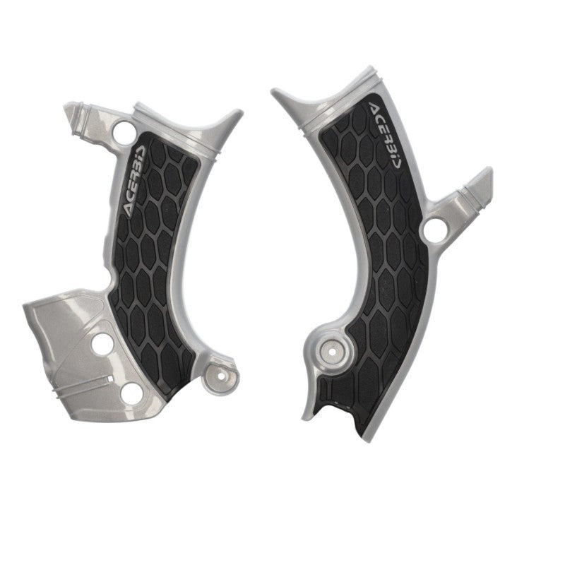 Acerbis 23+ Yamaha YZ450F Frame Guards with X-Grip in Silver/Black