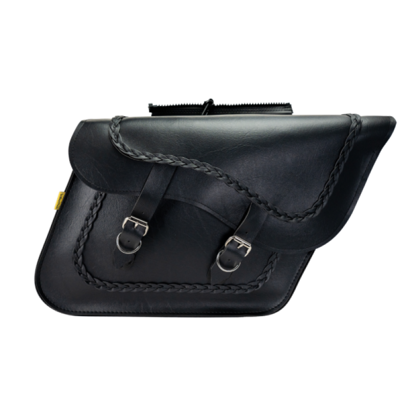 Willie & Max Universal Braided Large Slant Saddlebags - Black, Part #58709-20
