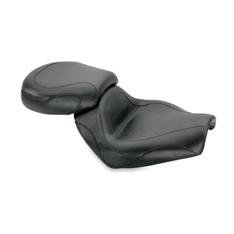 Mustang Motorcycle Sport Touring Two-Piece Seat for Suzuki VZ1600 Marauder and Kawasaki Vulcan 1500-1600 - Black (Part #75851)
