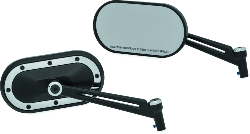 Kuryakyn Heavy Industry Mirrors Satin Black & Chrome – Part #1766 for Harley-Davidson and Powersports Vehicles
